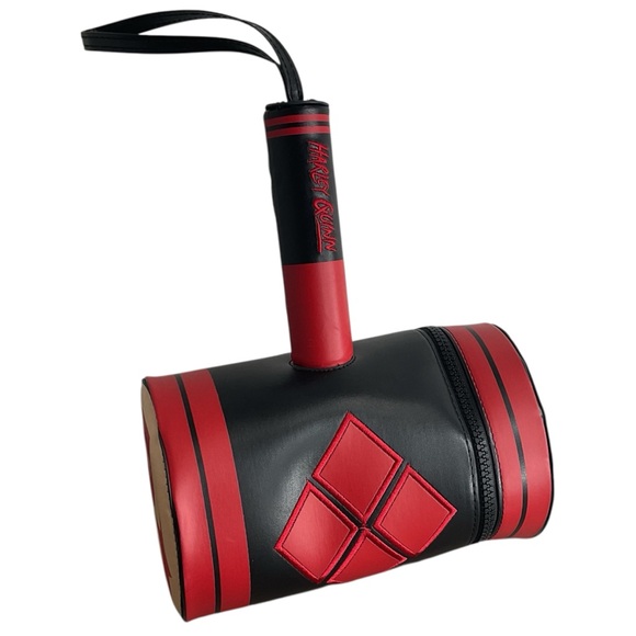 DC COMICS HARLEY QUINN Red and Black Hammer-Shaped Bag - Picture 1 of 3